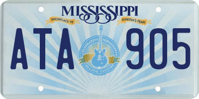 MS license plate ATA905