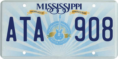 MS license plate ATA908