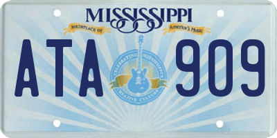 MS license plate ATA909