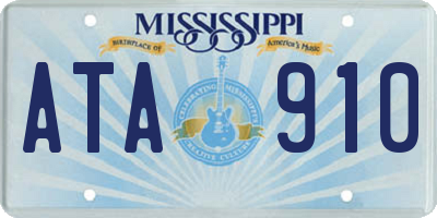 MS license plate ATA910
