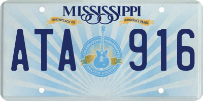 MS license plate ATA916
