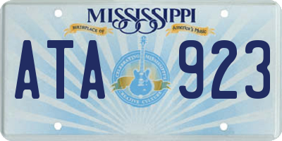 MS license plate ATA923