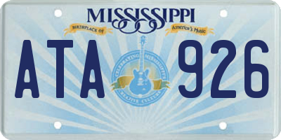 MS license plate ATA926