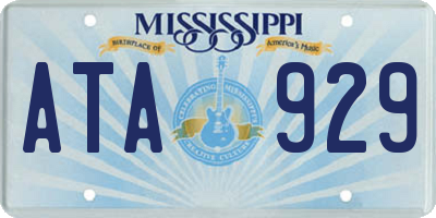 MS license plate ATA929