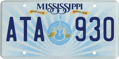 MS license plate ATA930