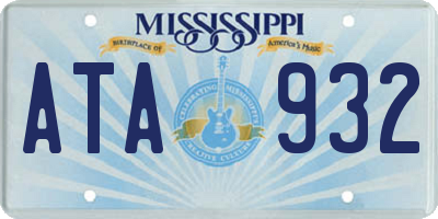 MS license plate ATA932