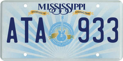MS license plate ATA933