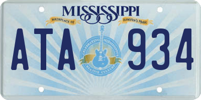 MS license plate ATA934
