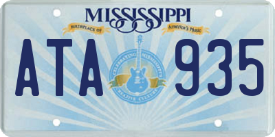 MS license plate ATA935