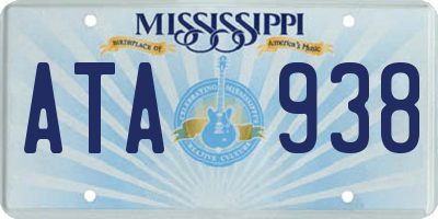 MS license plate ATA938