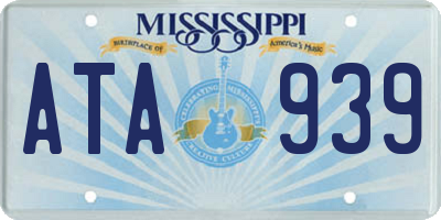 MS license plate ATA939