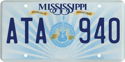 MS license plate ATA940