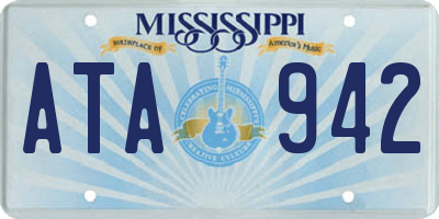 MS license plate ATA942
