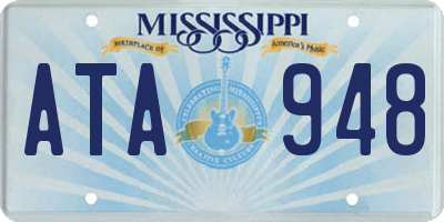 MS license plate ATA948