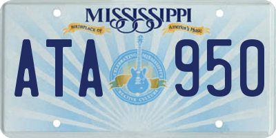 MS license plate ATA950