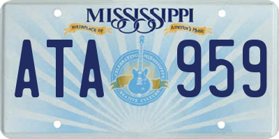 MS license plate ATA959