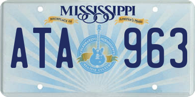 MS license plate ATA963