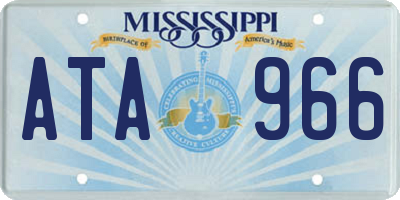 MS license plate ATA966