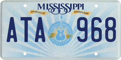 MS license plate ATA968