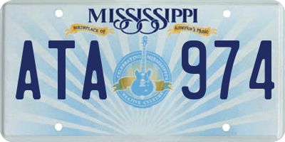 MS license plate ATA974
