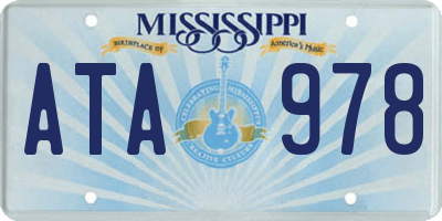 MS license plate ATA978