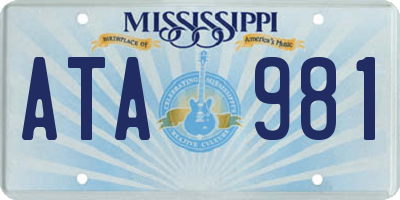 MS license plate ATA981