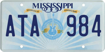 MS license plate ATA984
