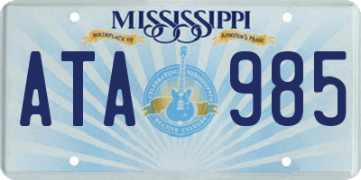 MS license plate ATA985