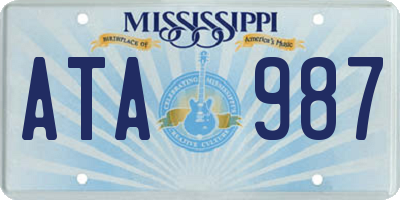 MS license plate ATA987