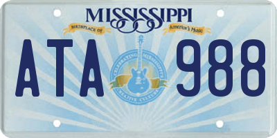 MS license plate ATA988
