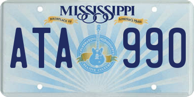 MS license plate ATA990