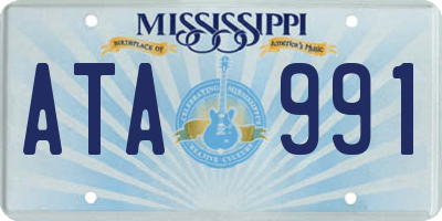 MS license plate ATA991