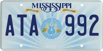 MS license plate ATA992