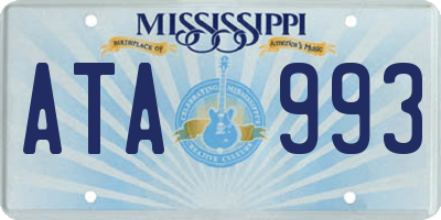 MS license plate ATA993