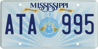 MS license plate ATA995
