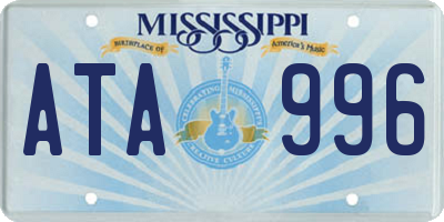 MS license plate ATA996