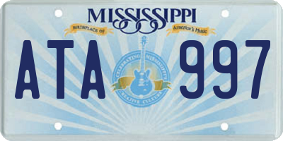 MS license plate ATA997