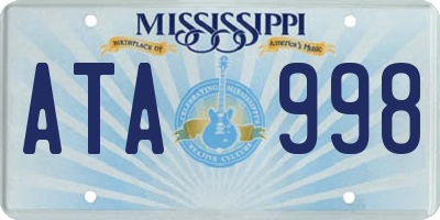 MS license plate ATA998