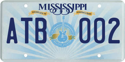 MS license plate ATB002