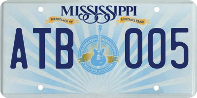 MS license plate ATB005