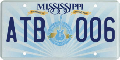 MS license plate ATB006