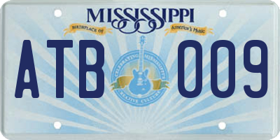 MS license plate ATB009