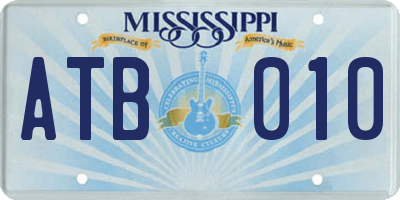 MS license plate ATB010