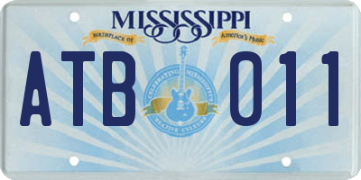 MS license plate ATB011