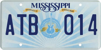 MS license plate ATB014