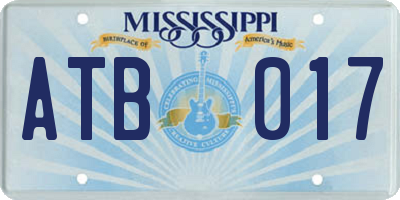 MS license plate ATB017
