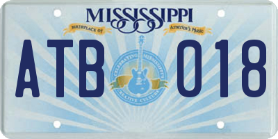 MS license plate ATB018