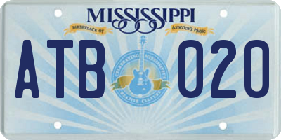 MS license plate ATB020