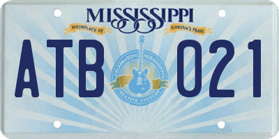 MS license plate ATB021