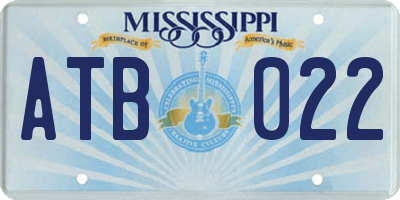 MS license plate ATB022